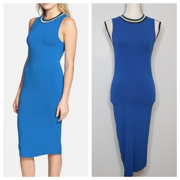 Topshop Dresses & Skirts - TOPSHOP blue contrast trim jersey midi dress